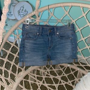 American eagle light wash midi shorts